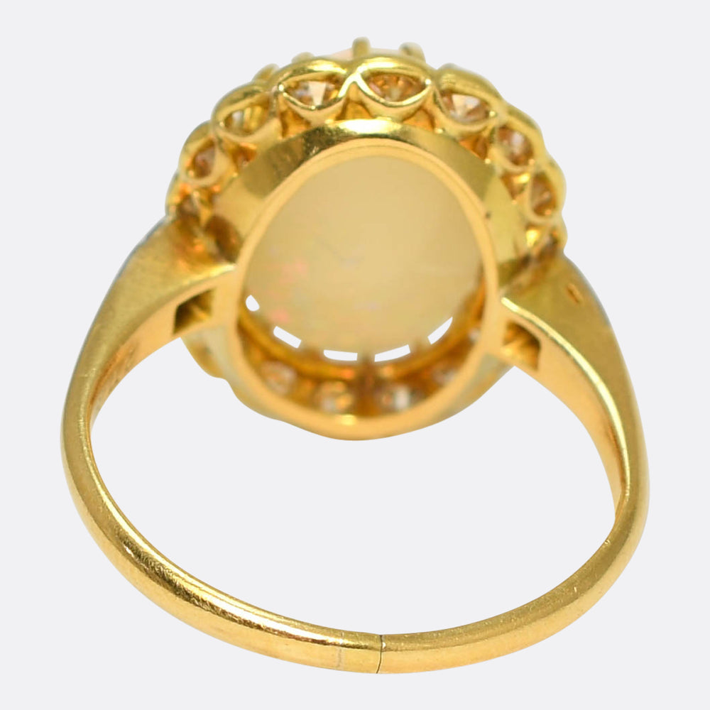 Edwardian Opal & Diamond Cluster Ring