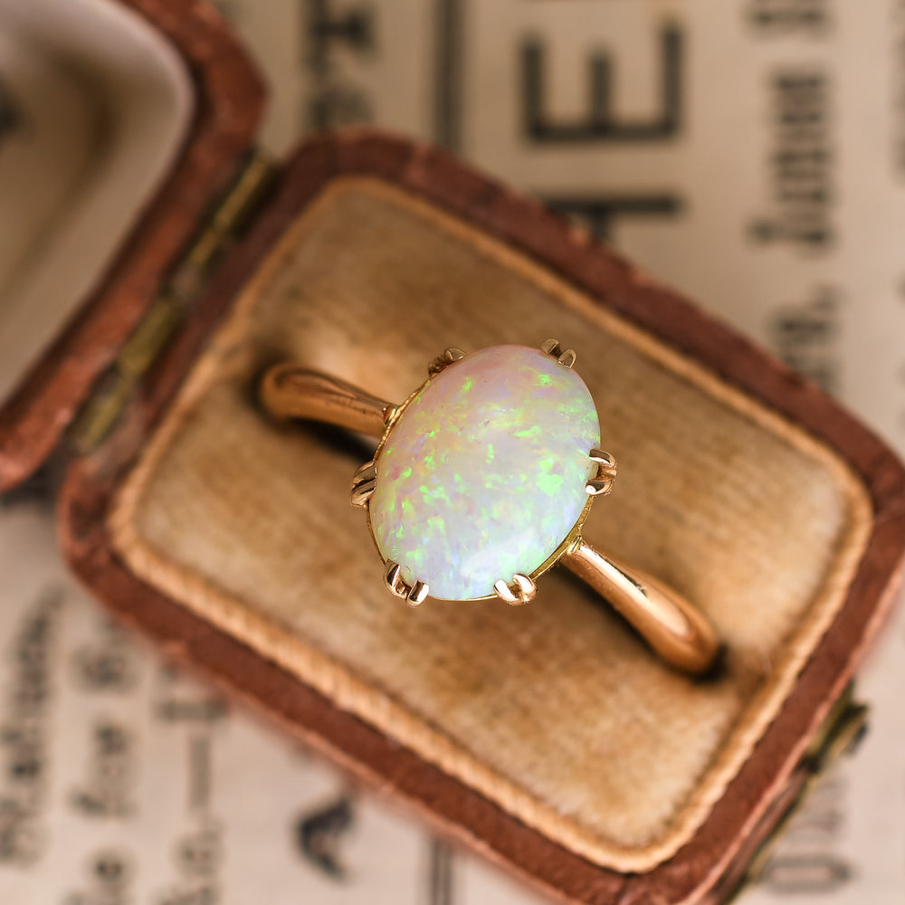 Art Deco 22ct Opal Solitaire Ring