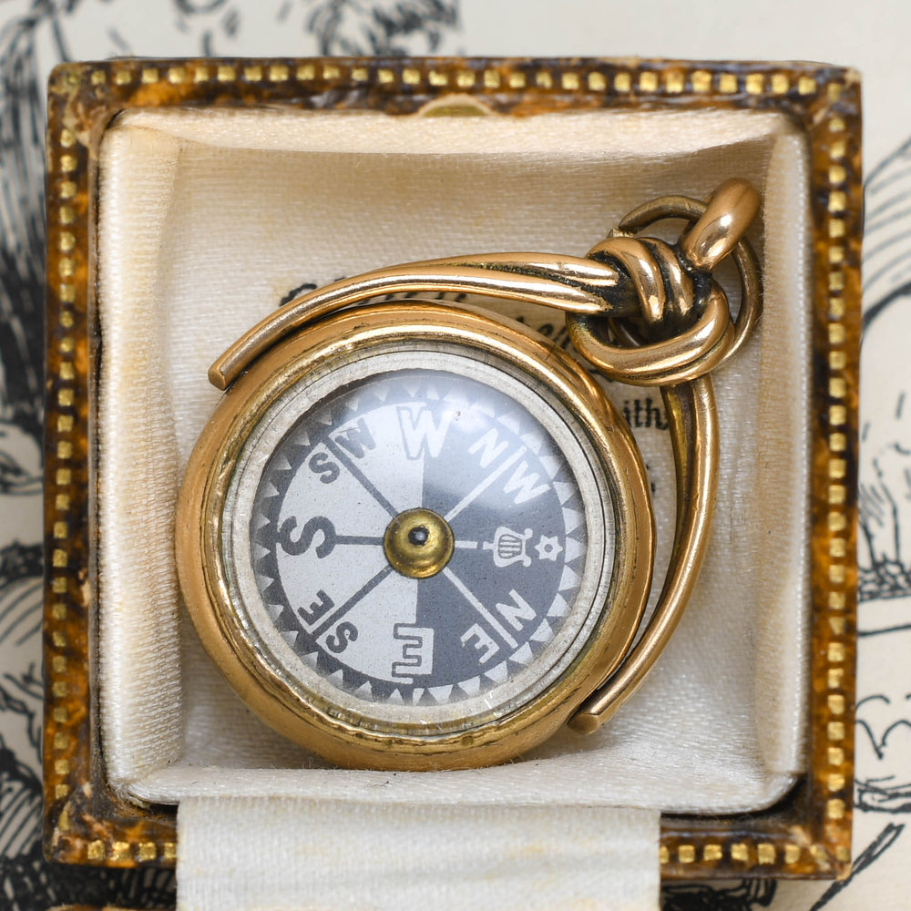 Edwardian Gold Bloodstone Spinner Compass