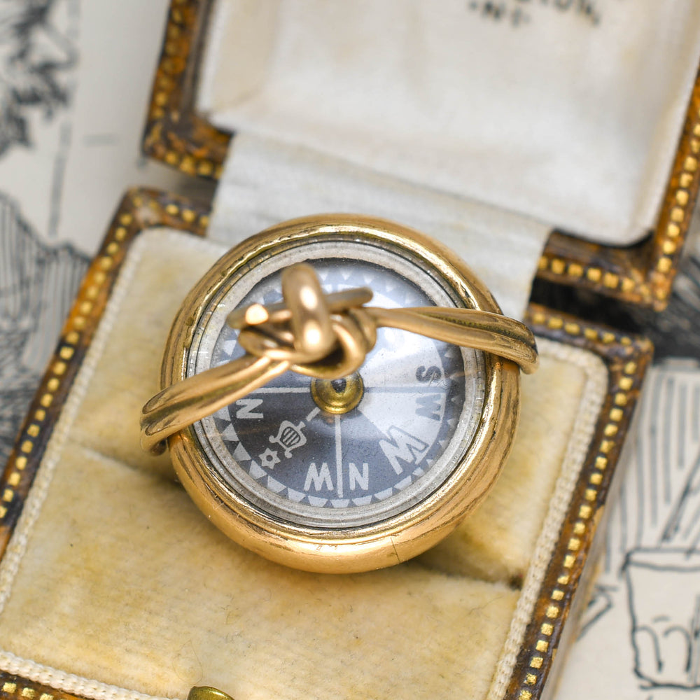 Edwardian Gold Bloodstone Spinner Compass