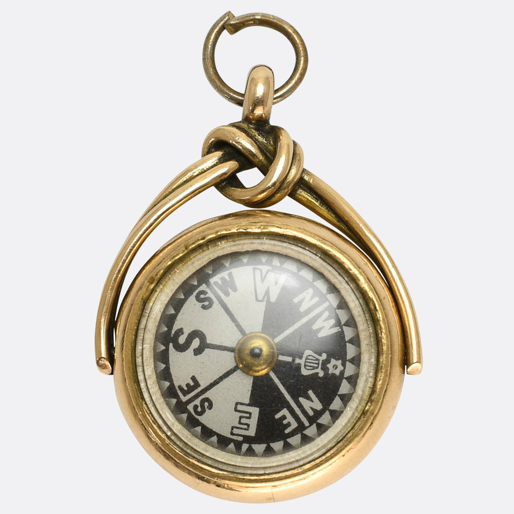 Edwardian Gold Bloodstone Spinner Compass
