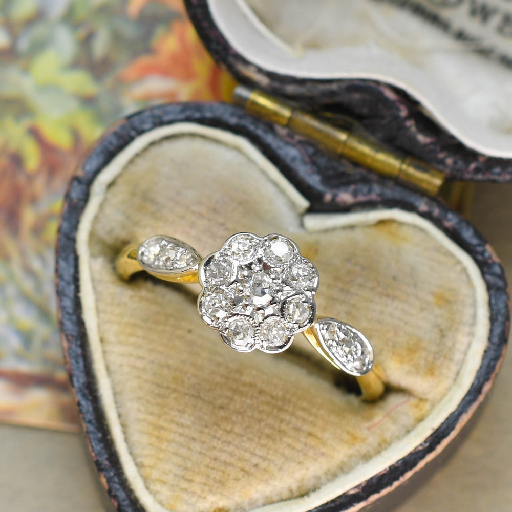Art Deco Diamond Daisy Cluster Ring