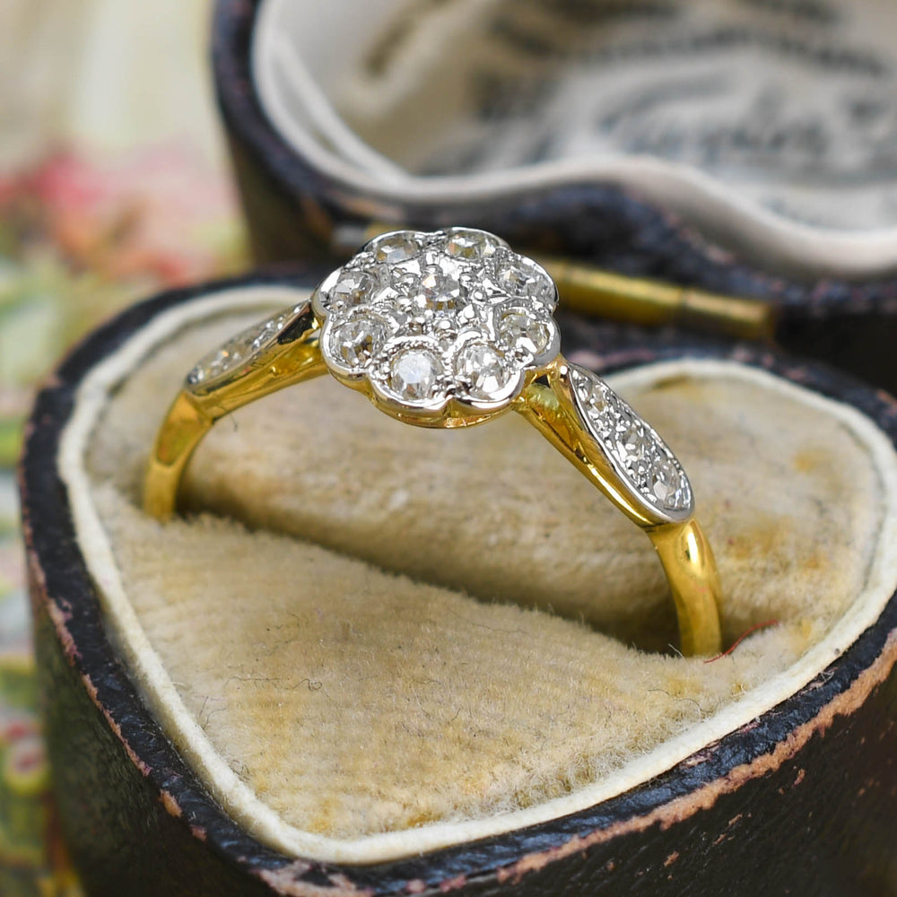 Art Deco Diamond Daisy Cluster Ring