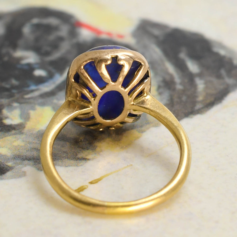 Edwardian Lapis Lazuli Boulder Ring