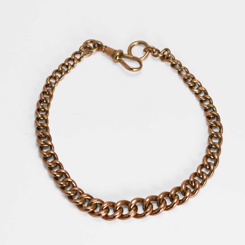 Victorian Rose Gold Curb-Link Bracelet