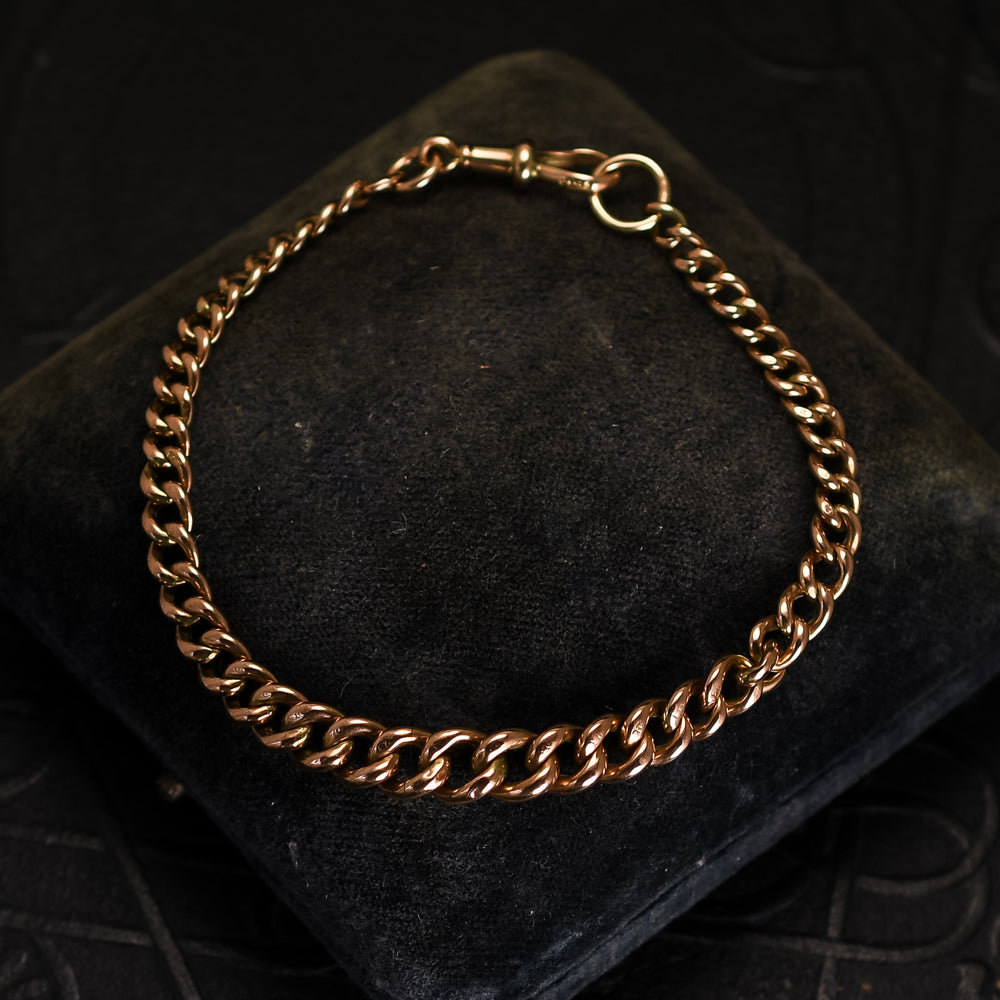 Victorian Rose Gold Curb-Link Bracelet