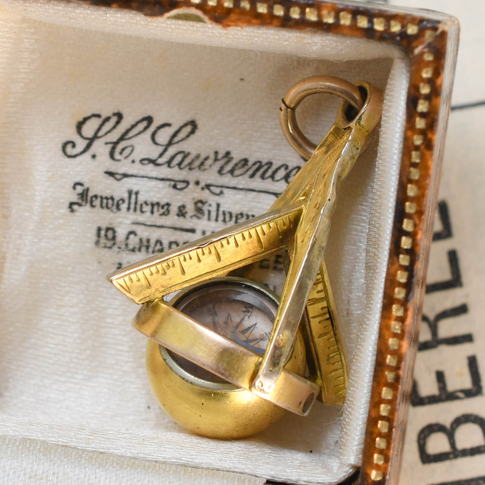 Victorian Gold Masonic Compass Fob