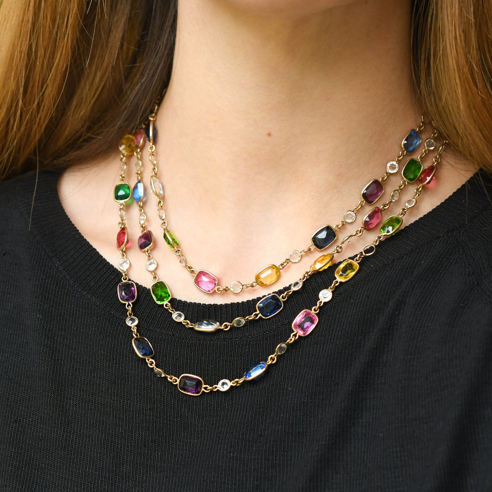 Antique Paste Harlequin Long Chain, 56'