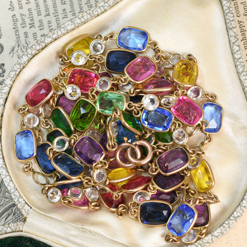 Antique Paste Harlequin Long Chain, 56'