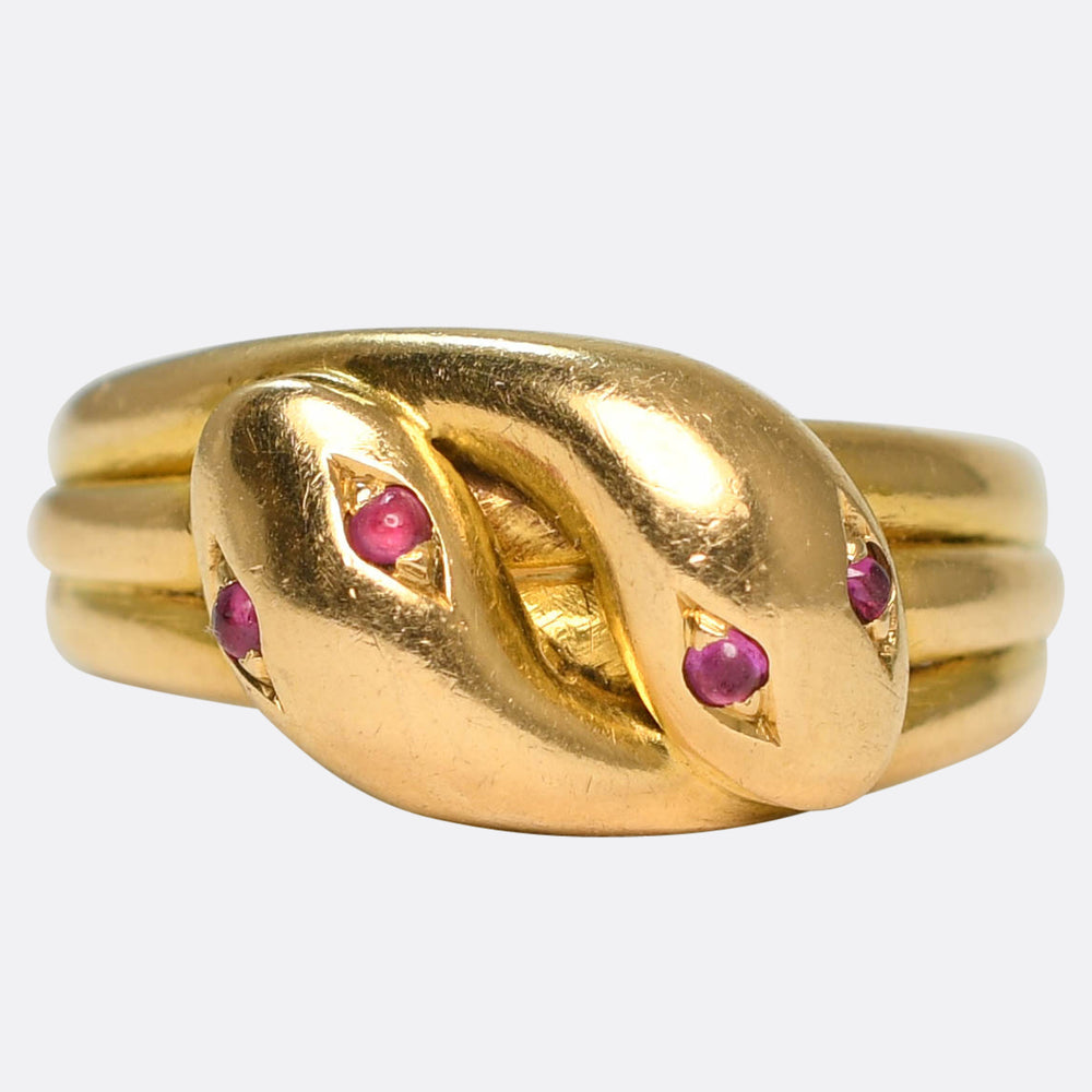 Edwardian Ruby Double Snake Ring