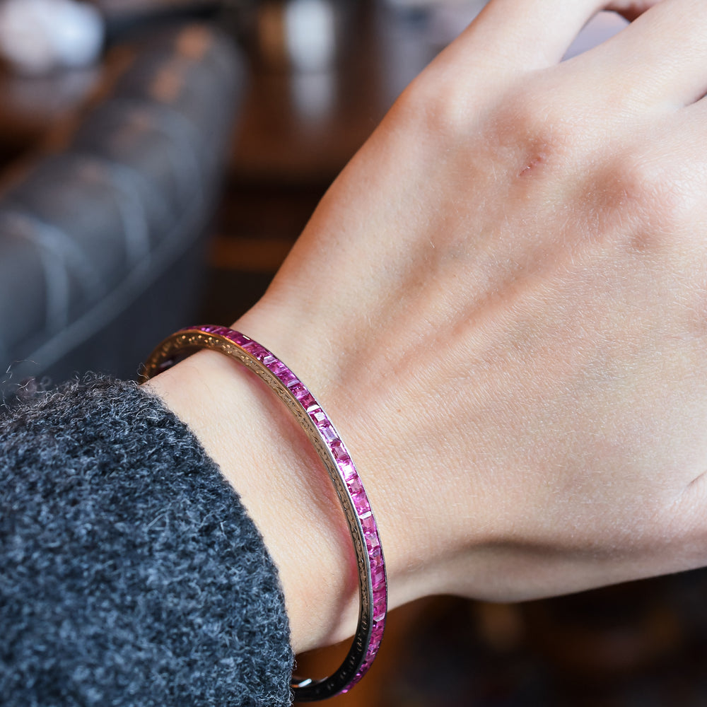 Art Deco Burma Ruby Bangle