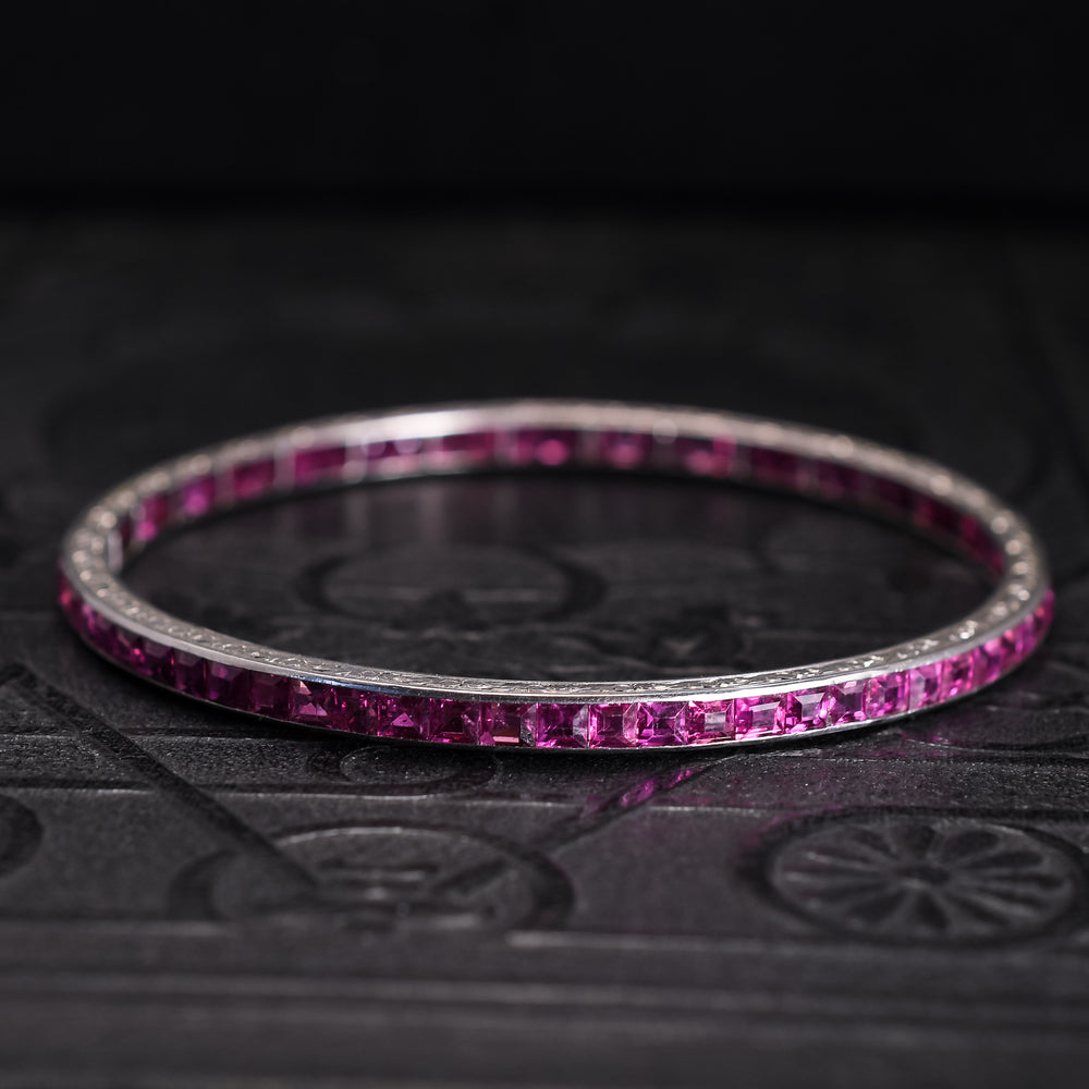 Art Deco Burma Ruby Bangle