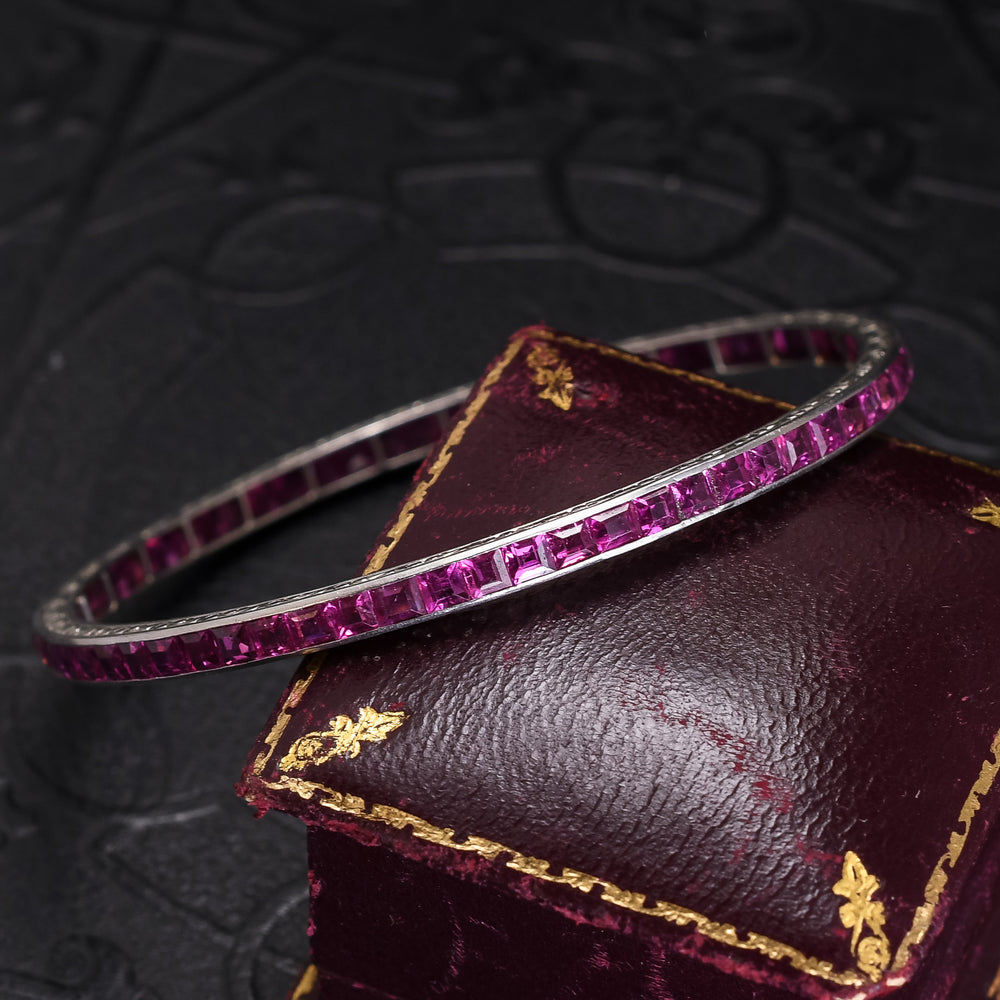 Art Deco Burma Ruby Bangle