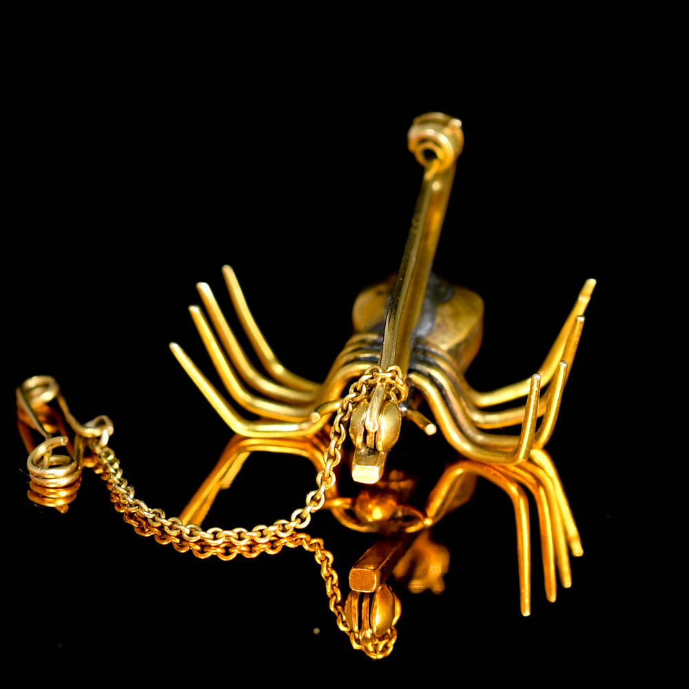 Victorian Rock Crystal & Quartz Spider Bar Brooch