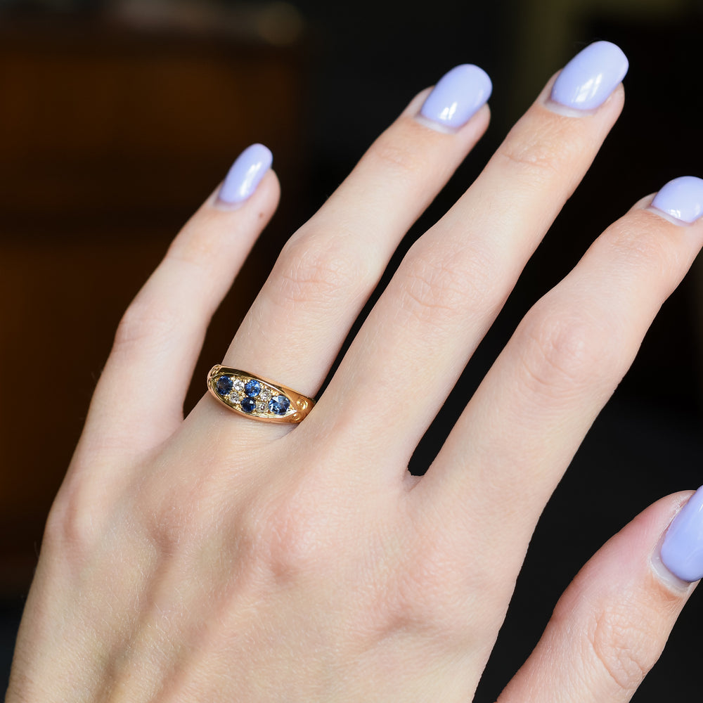 Victorian Sapphire & Diamond Gypsy Ring