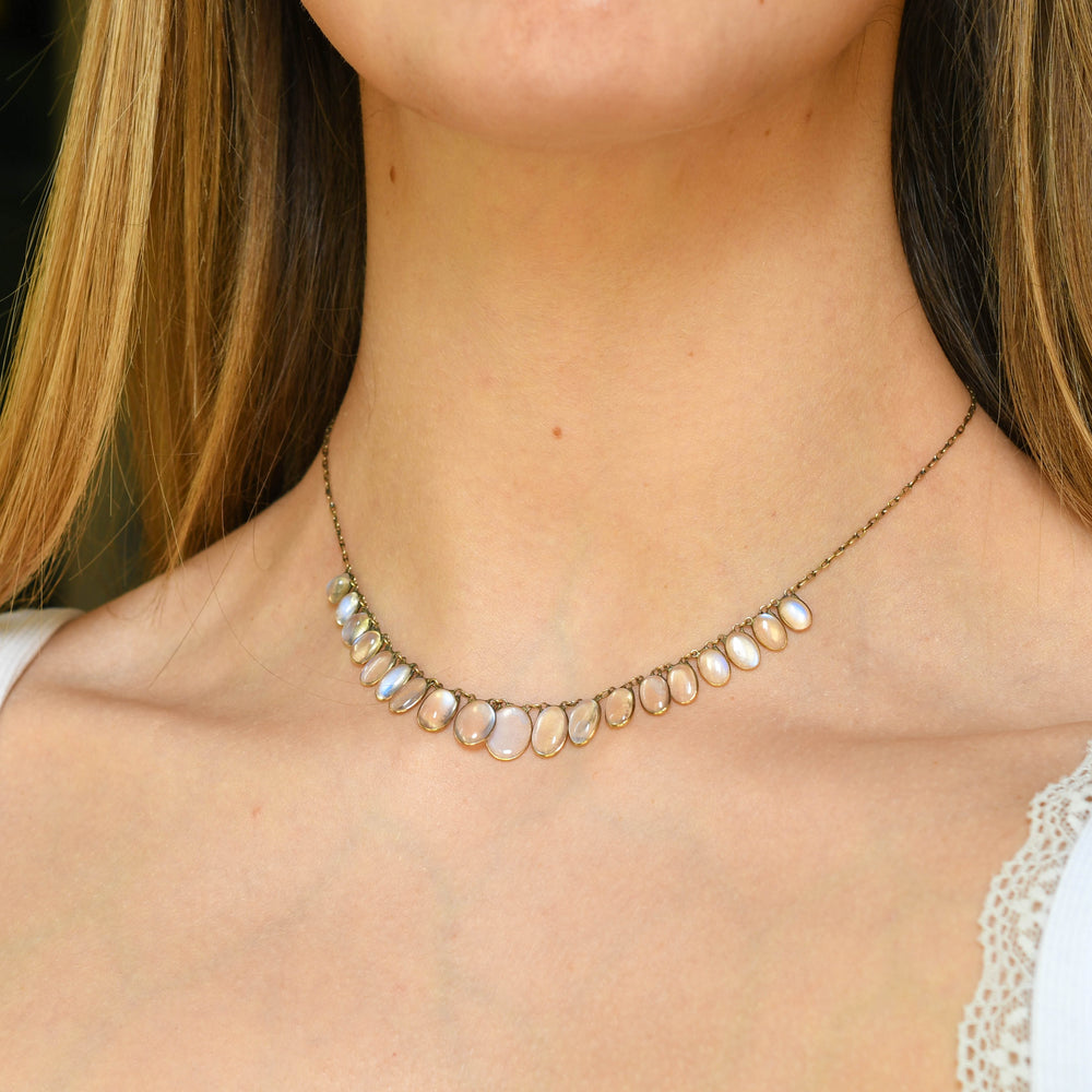 1920's Moonstone Fringe Necklace