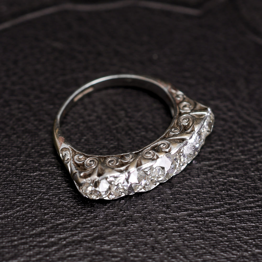 Early 20th Century  5 Stone Half Hoop Diamond Ring