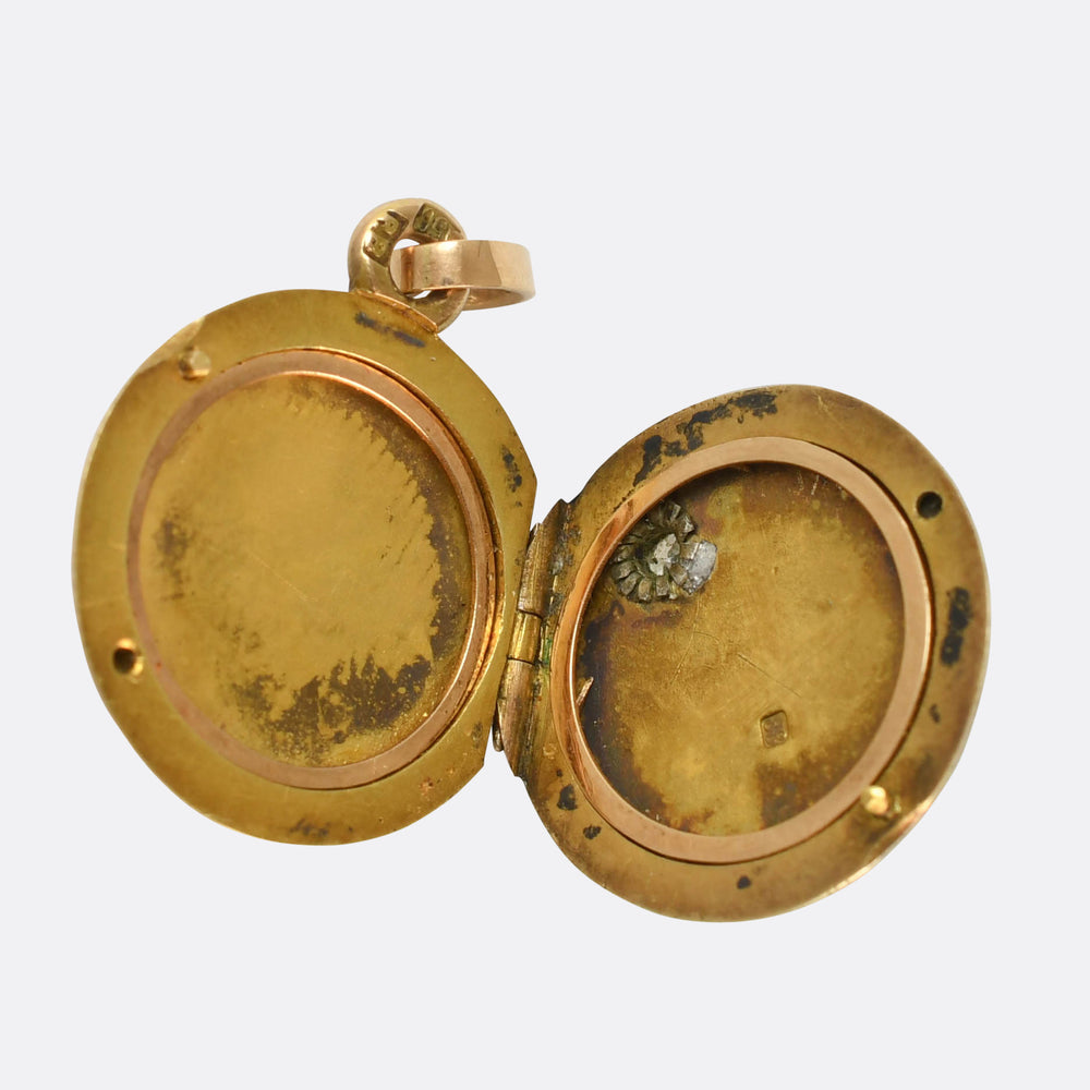 Pre-Revolution Russian Enamel & Diamond Locket