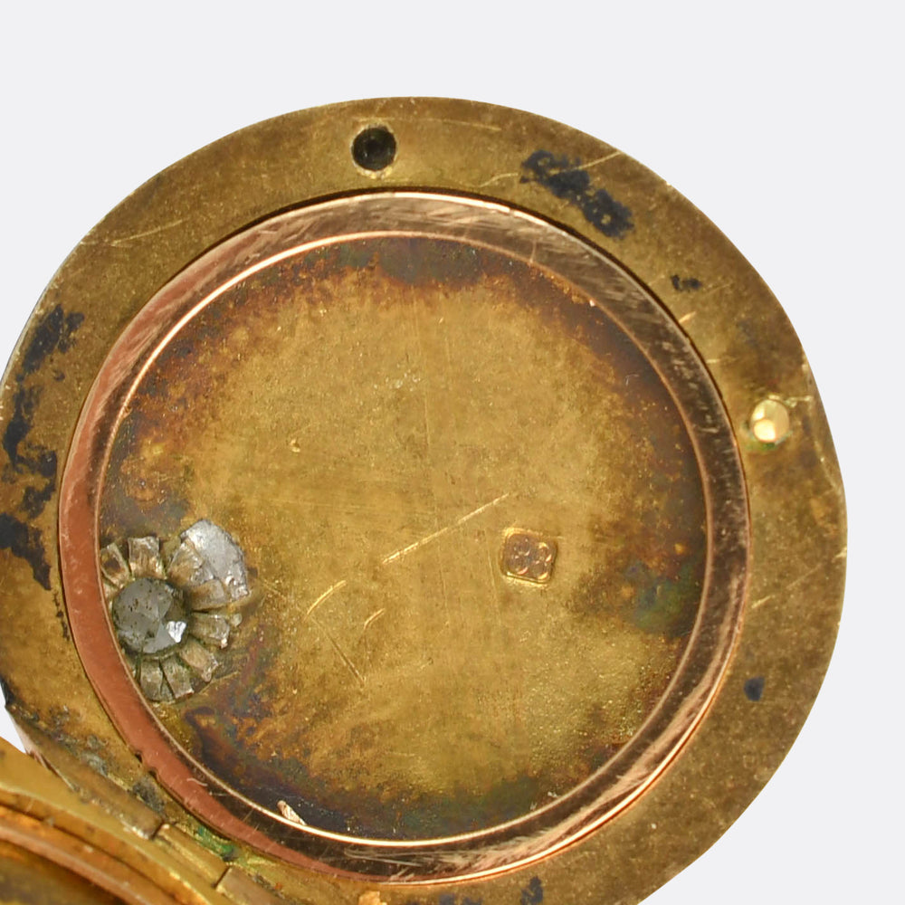 Pre-Revolution Russian Enamel & Diamond Locket