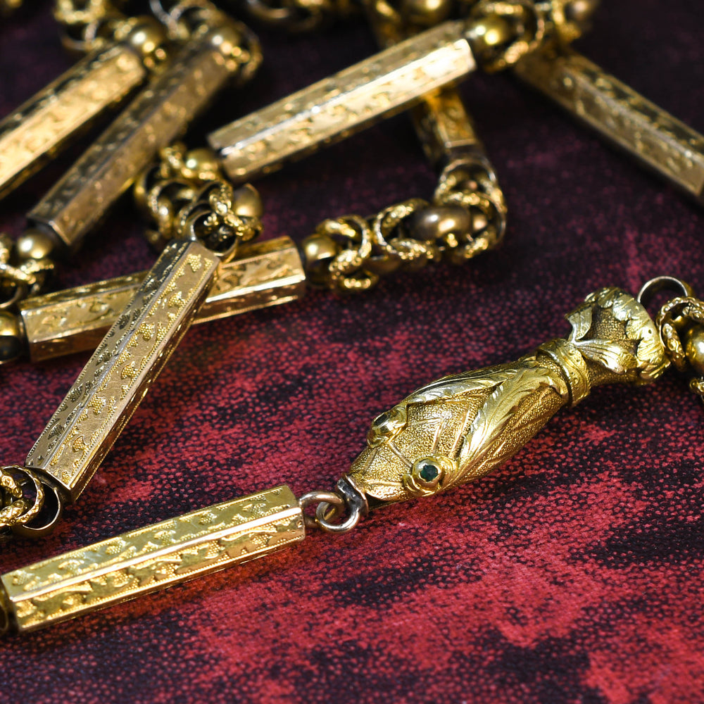 Georgian 18k Gold Snake Chain