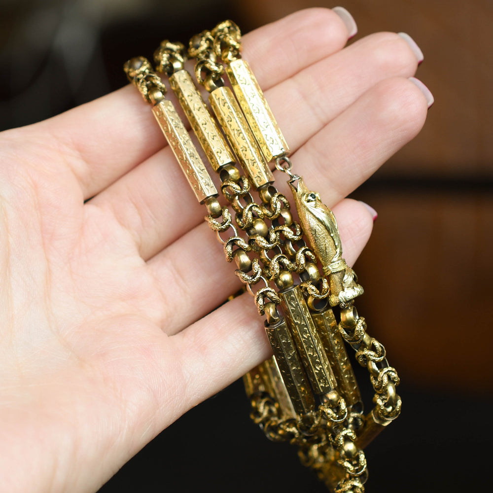 Georgian 18k Gold Snake Chain