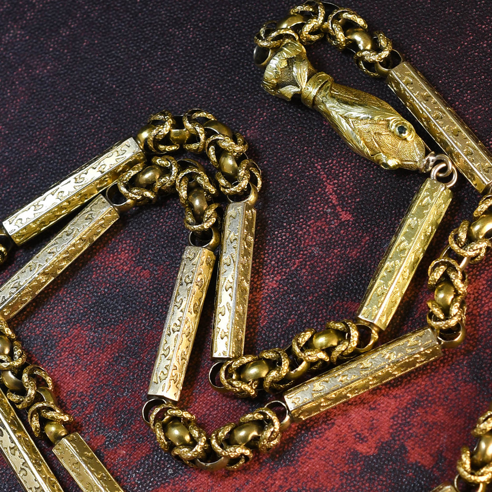 Georgian 18k Gold Snake Chain
