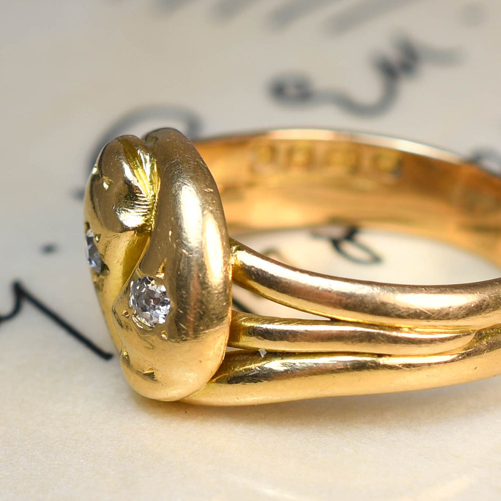 Victorian Diamond Double Snake Ring