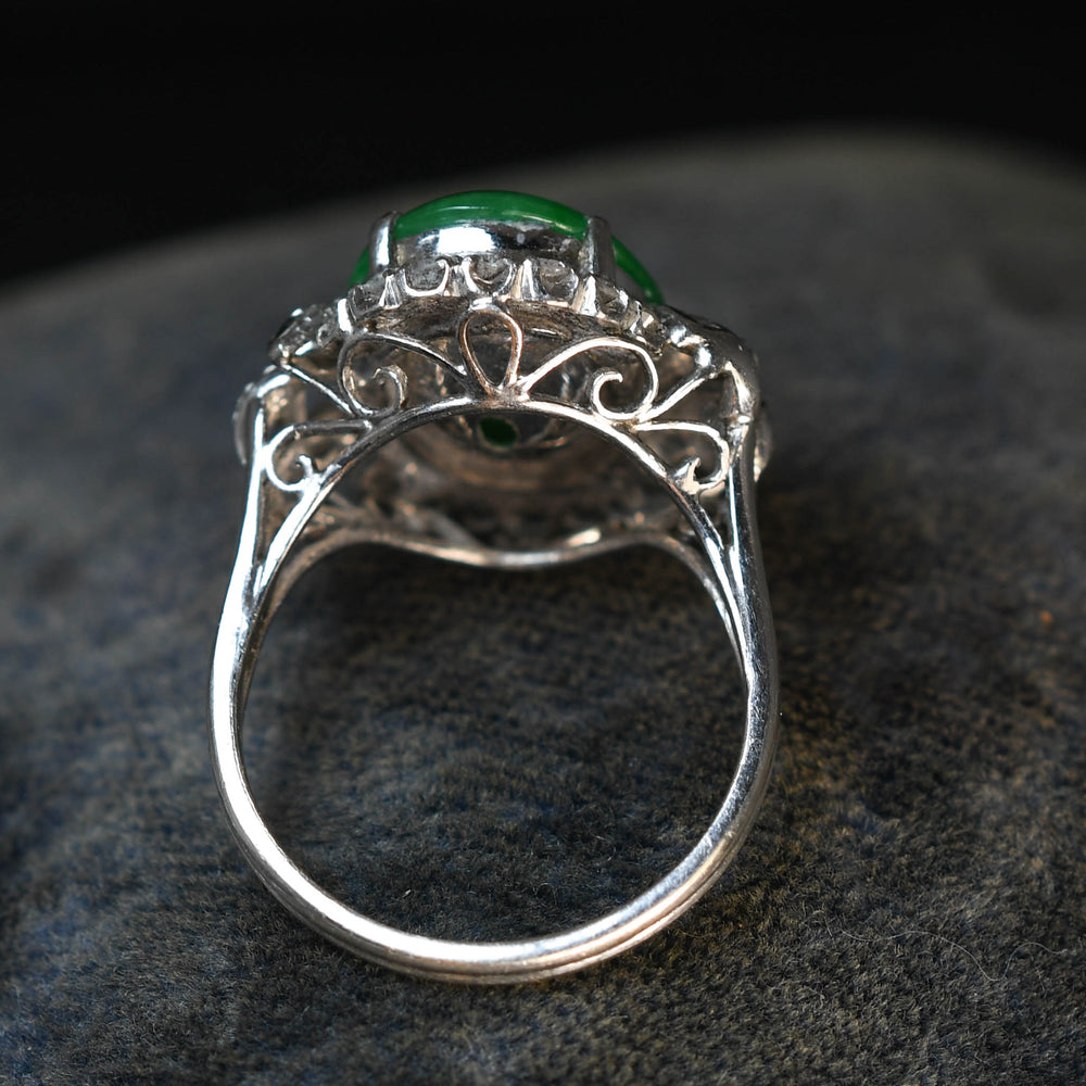 1930's Jade & Diamond Cocktail Ring