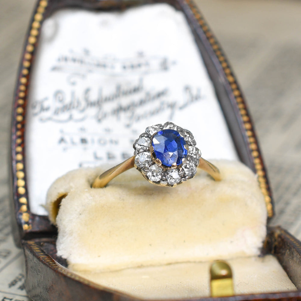 Late Victorian Sapphire & Diamond Cluster Ring