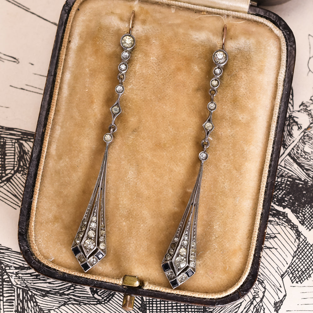 Art Deco Paste Drop Earrings