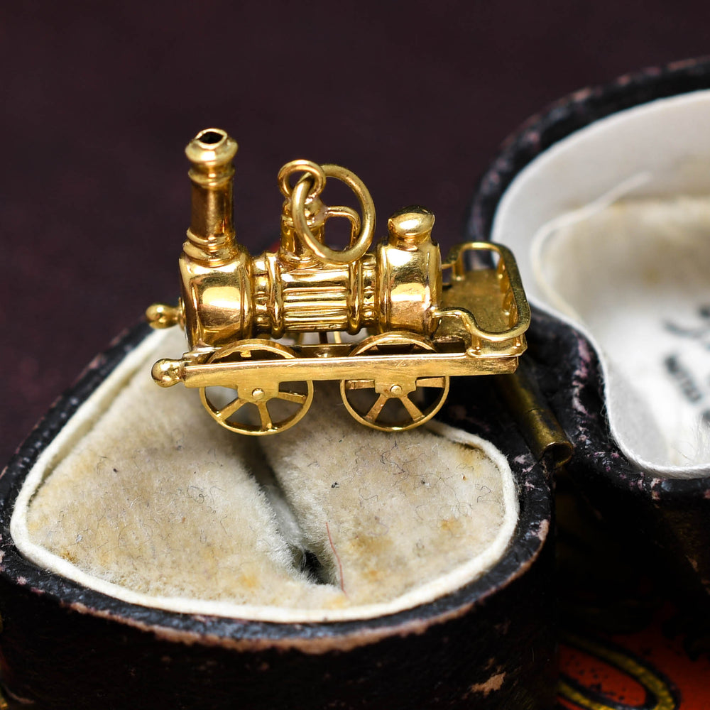 1920's 15k Gold Articulated Train Charm