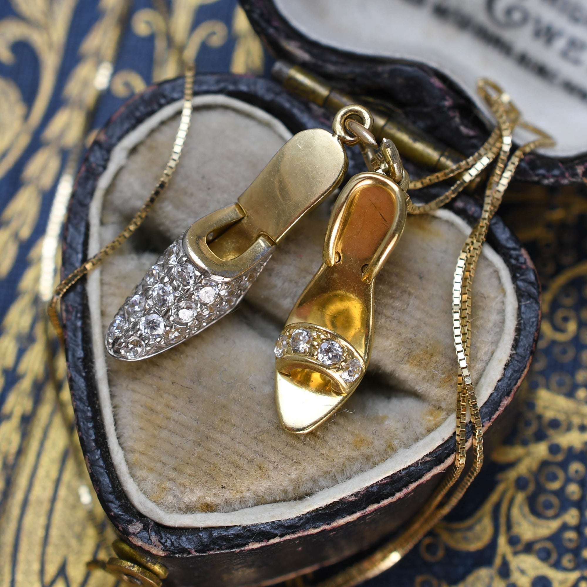 Victorian Diamond Shoe Charms Chain Butter Lane Antiques