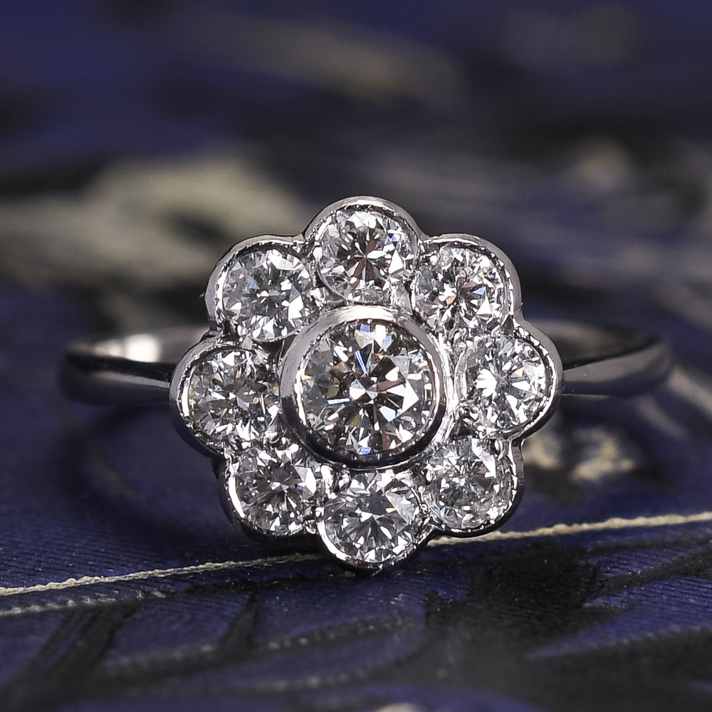 Art Deco Diamond Daisy Cluster Ring