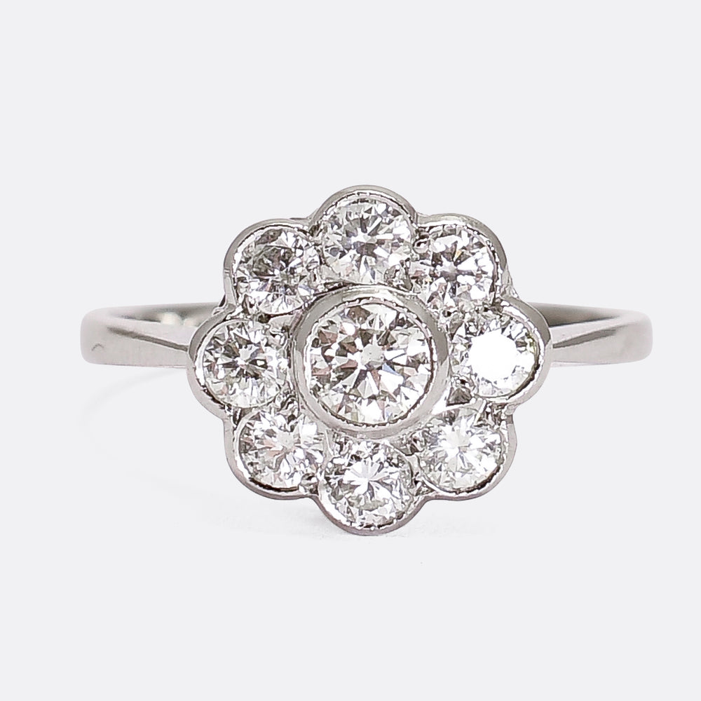 Art Deco Diamond Daisy Cluster Ring