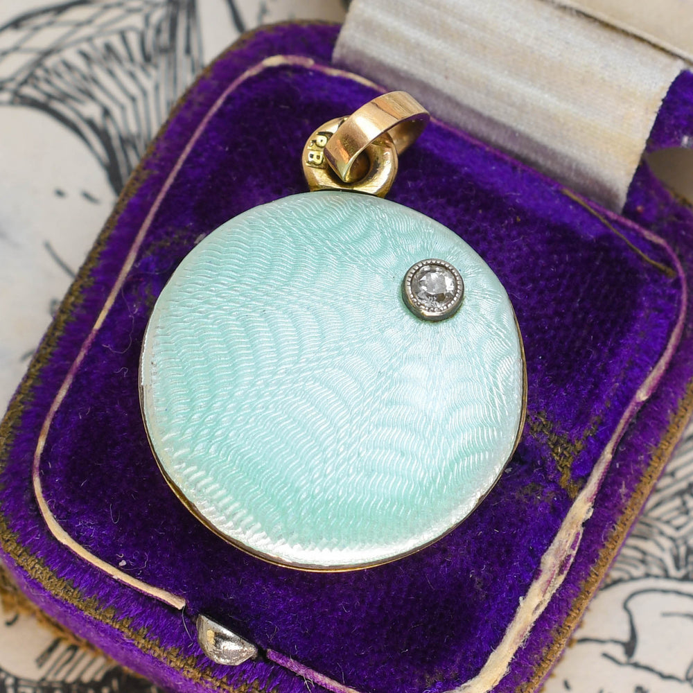 Pre-Revolution Russian Enamel & Diamond Locket