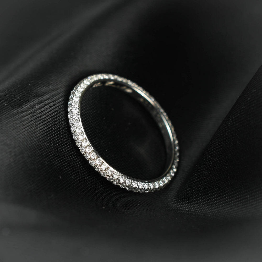Contemporary Triple Row Diamond Eternity Ring