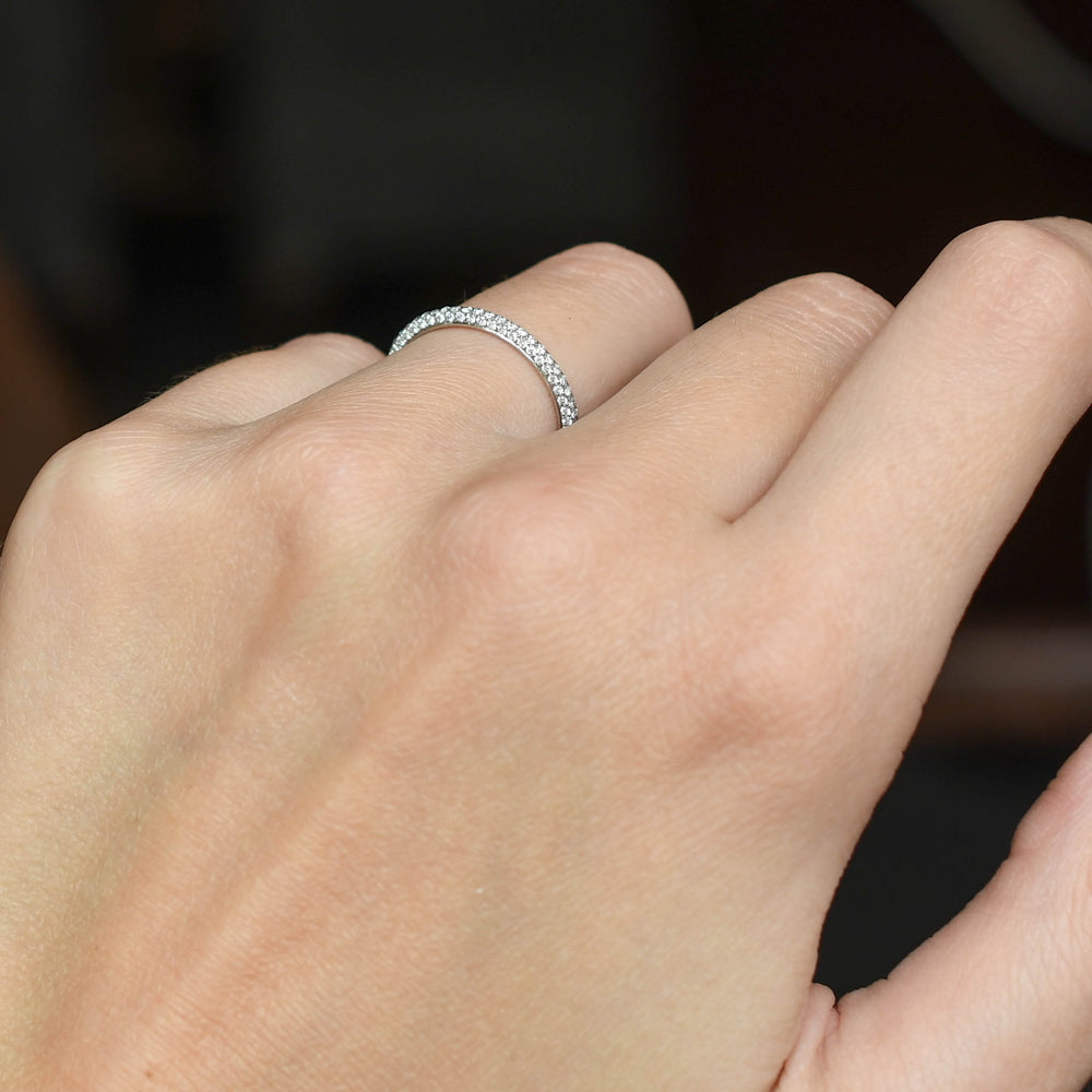 Contemporary Triple Row Diamond Eternity Ring