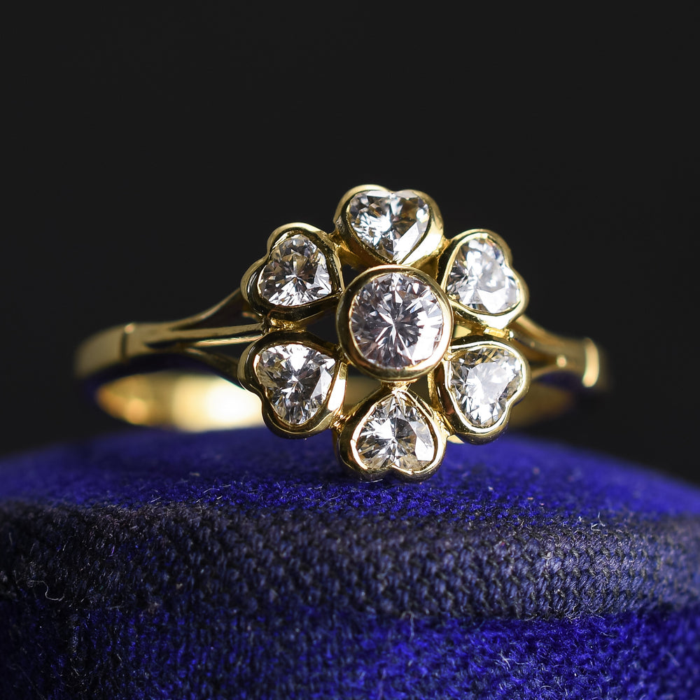 Vintage Diamond Heart Cluster Ring