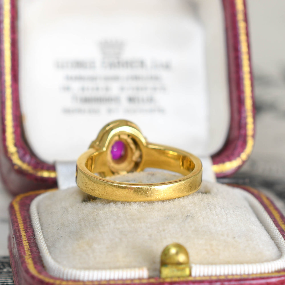 1940's Ruby & Diamond Cluster Ring
