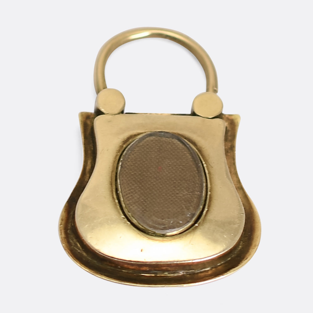 Victorian Scottish Granite Agate Padlock Charm