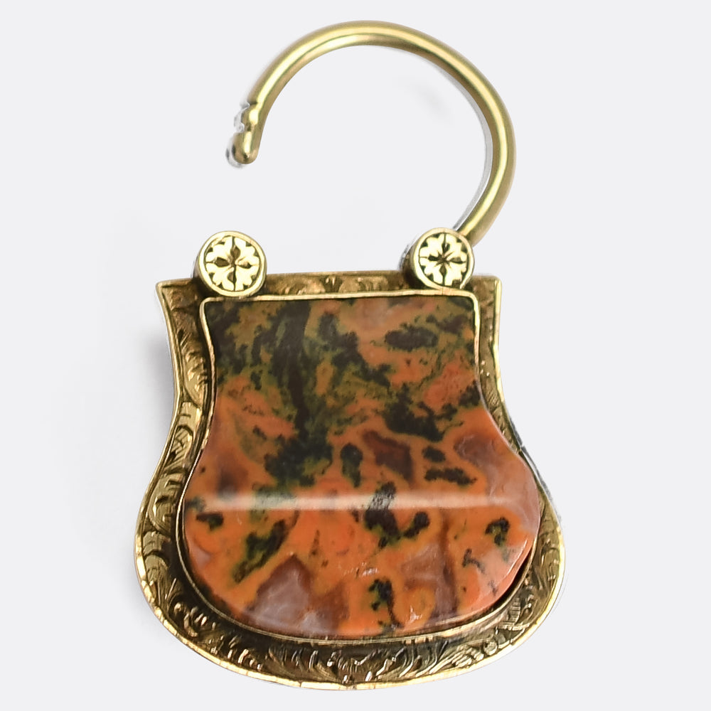 Victorian Scottish Granite Agate Padlock Charm