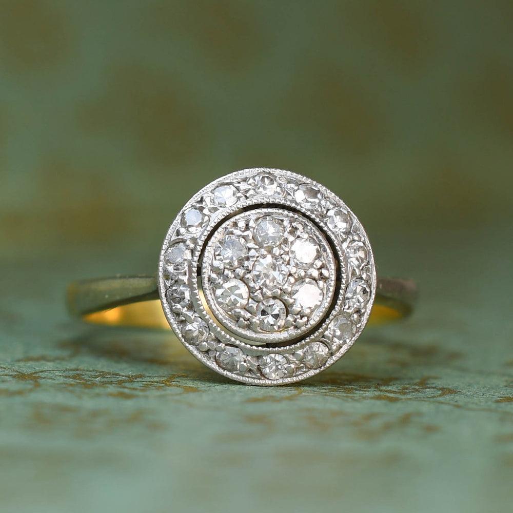 Edwardian Diamond Target Ring
