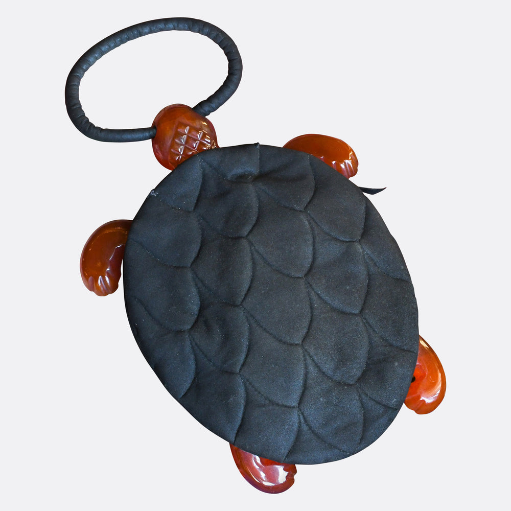 1920's Bakelite Suede Turtle Handbag