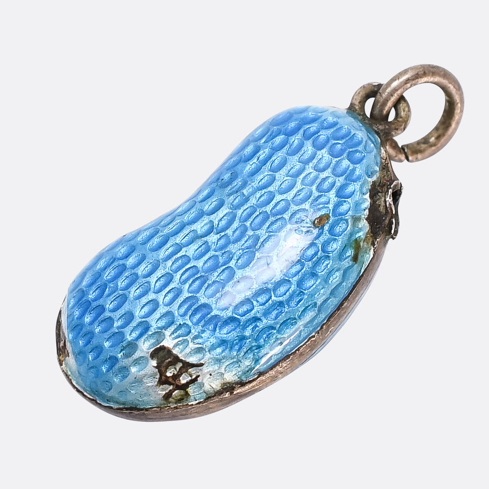 1920's Enamel Lucky Bean Charm