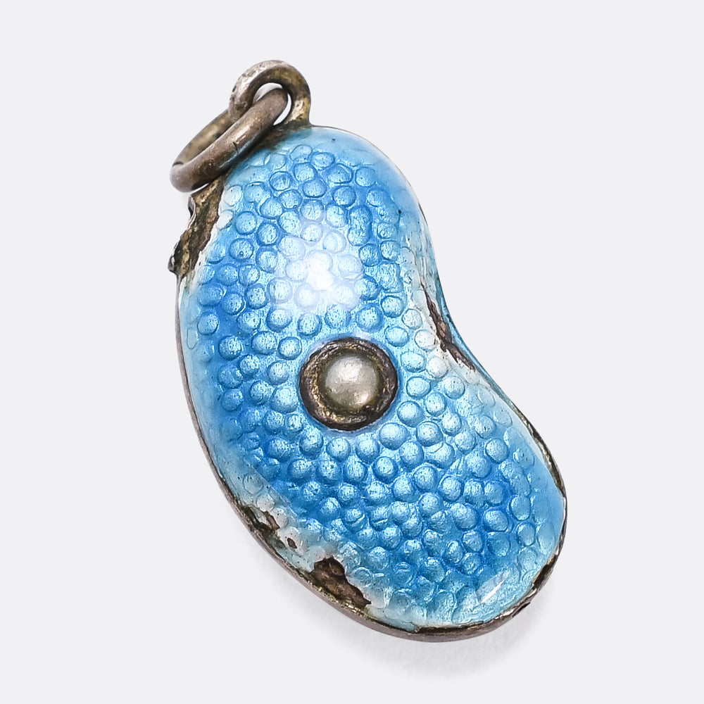 1920's Enamel Lucky Bean Charm