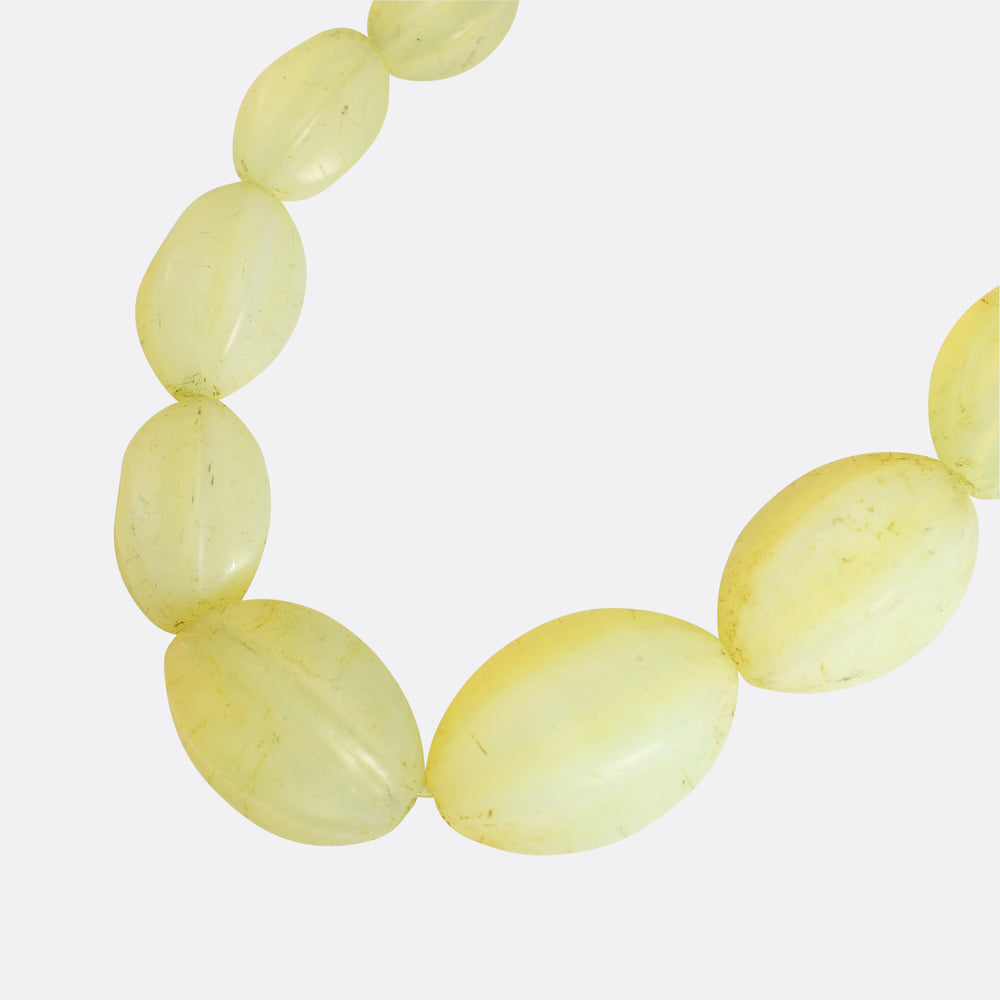 1920's Uranium Glass Bead Necklace