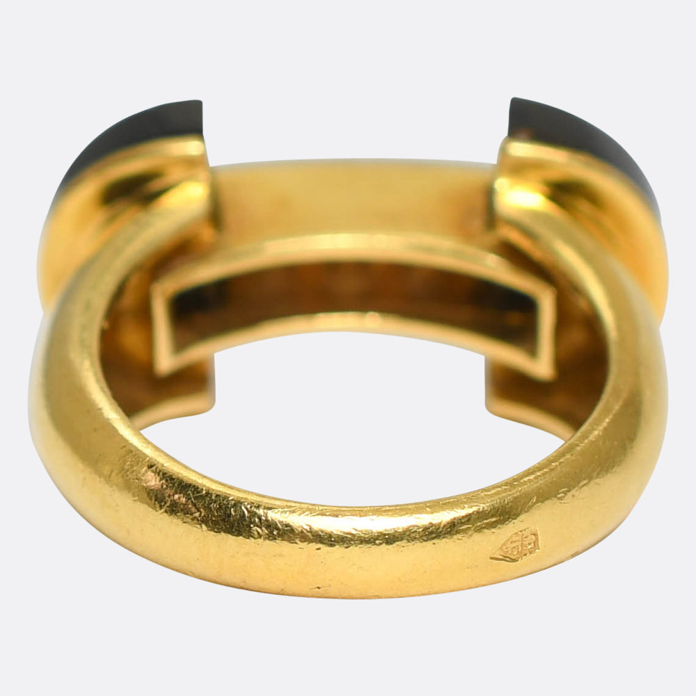 1930's Diamond 5-Stone & Onyx Ring
