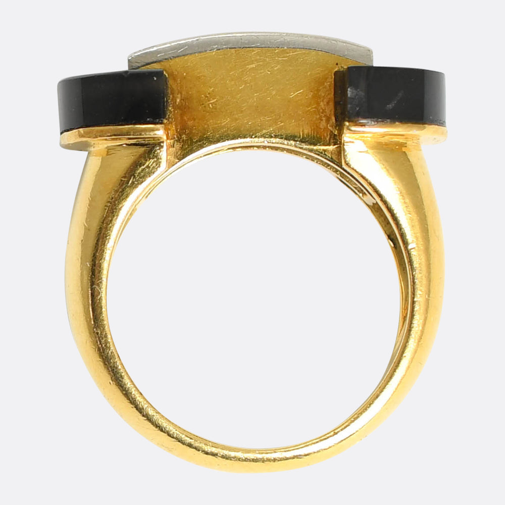 1930's Diamond 5-Stone & Onyx Ring