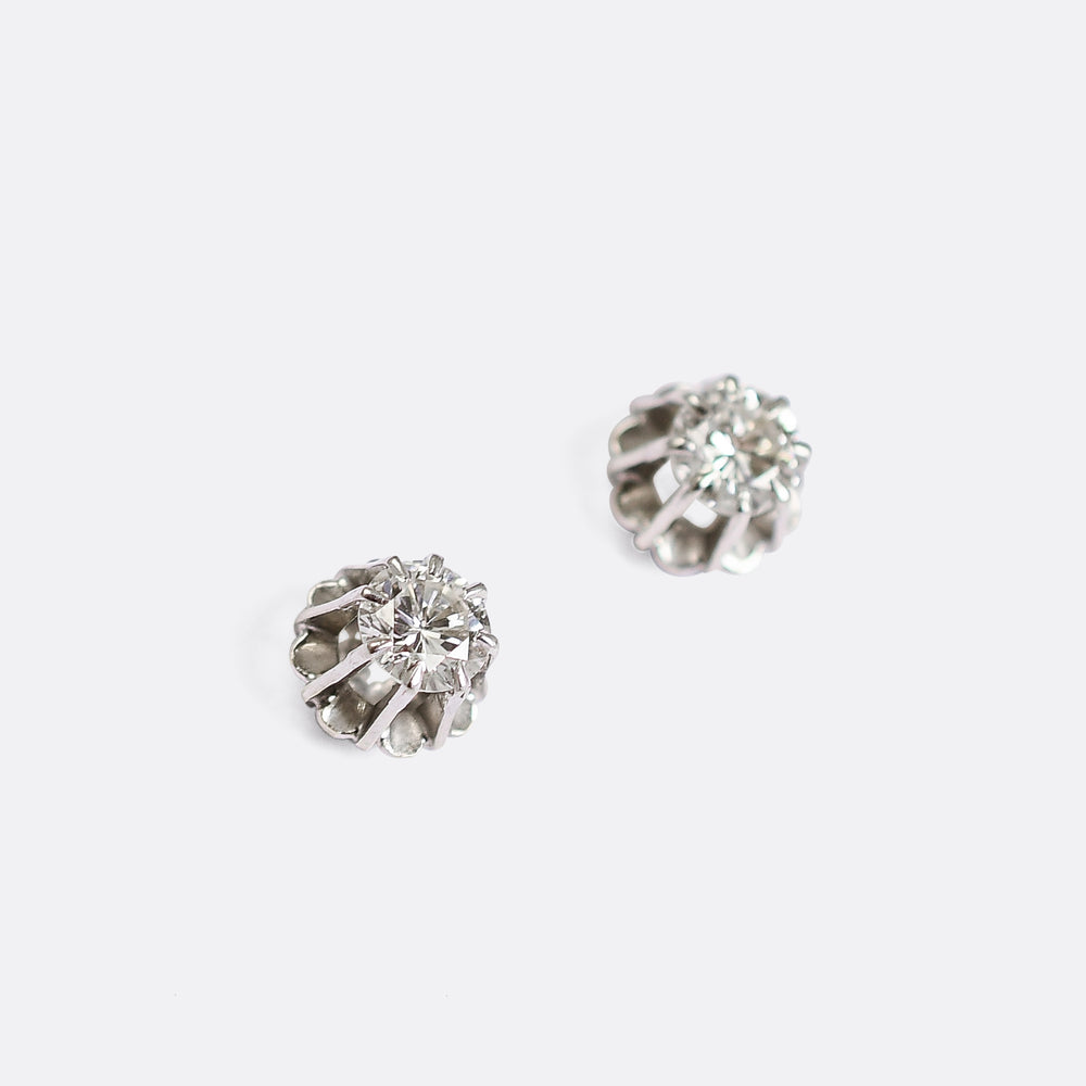 1930's Diamond Stud Earrings