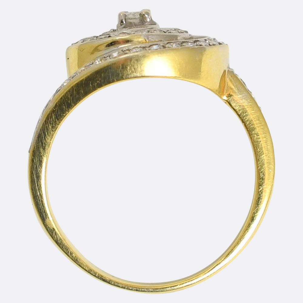 1930's Diamond Swirl Cluster Ring